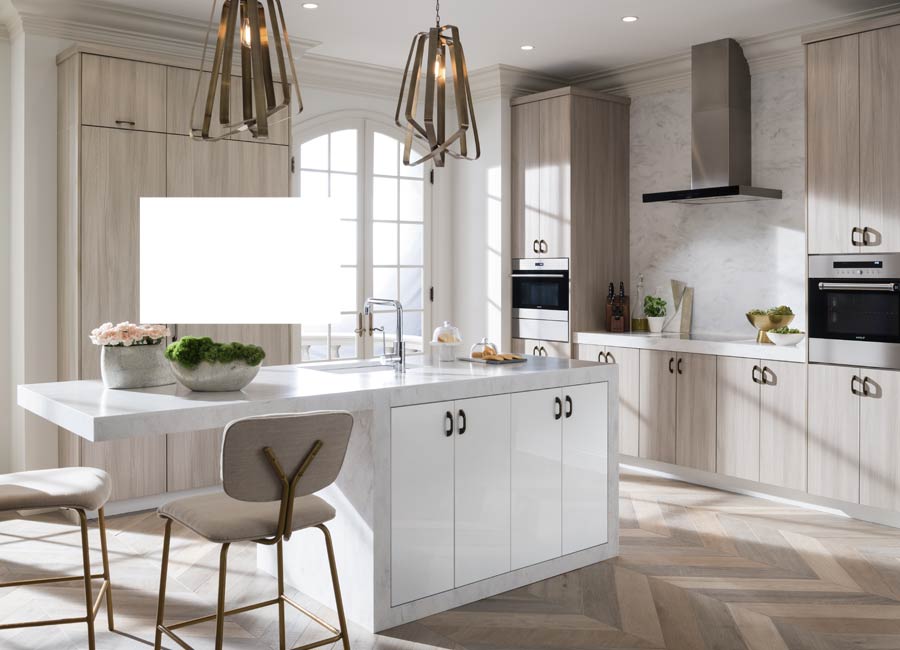 kiba studios neutral cabinets and herringbone flooring